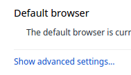 Screenshot showing the link ‘Show advanced settings…’